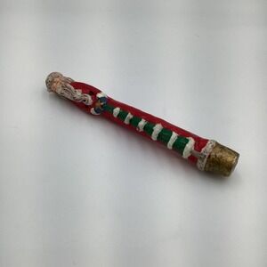 Vintage Santa Claus Christmas Candle Holder Figurine Rustic Hand Painted Decor